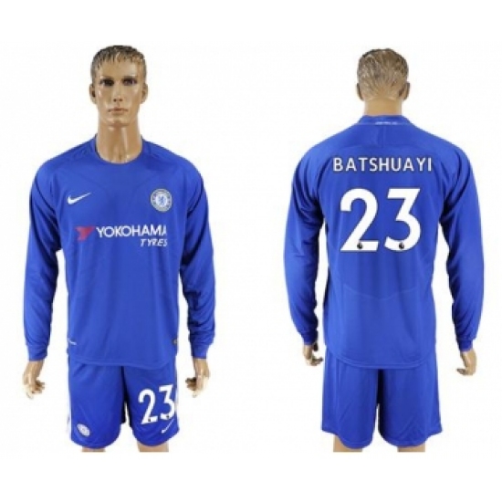 Chelsea #23 Batshuayi Home Long Sleeves Soccer Club Jersey
