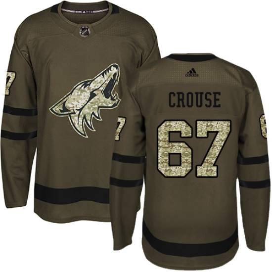 Men's Adidas Arizona Coyotes #67 Lawson Crouse Authentic Green Salute to Service NHL Jersey - Ujersey