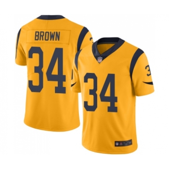 Men's Los Angeles Rams #34 Malcolm Brown Limited Gold Rush Vapor Untouchable Football Jersey - Ujersey