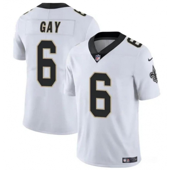 Men's New Orleans Saints #6 Willie Gay White Vapor Limited Football Stitched Jersey - Ujersey