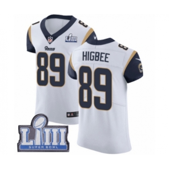 Men's Nike Los Angeles Rams #89 Tyler Higbee White Vapor Untouchable Elite Player Super Bowl LIII Bound NFL Jersey - Ujersey