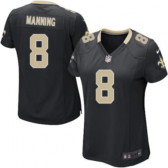 Women's Nike New Orleans Saints #8 Archie Manning Game Black Team Color NFL Jersey - Ujersey