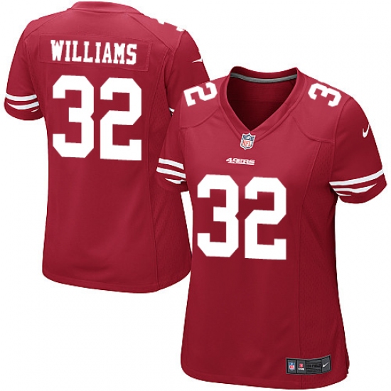 Women's Nike San Francisco 49ers #32 Joe Williams Game Red Team Color NFL Jersey - Ujersey