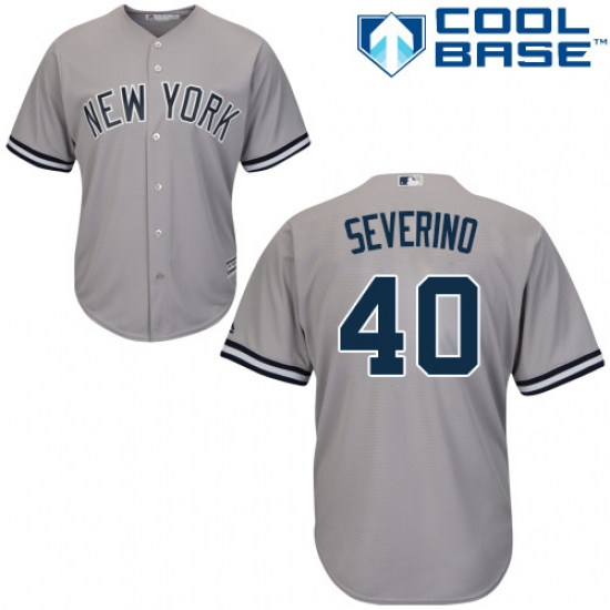Youth Majestic New York Yankees #40 Luis Severino Authentic Grey Road MLB Jersey - Ujersey