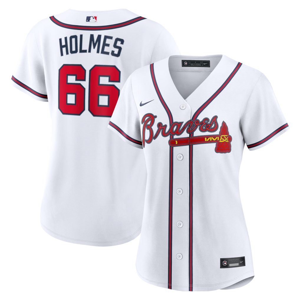 Women's Atlanta Braves Grant Holmes Nike White Home Replica Jersey - Ujersey NHL