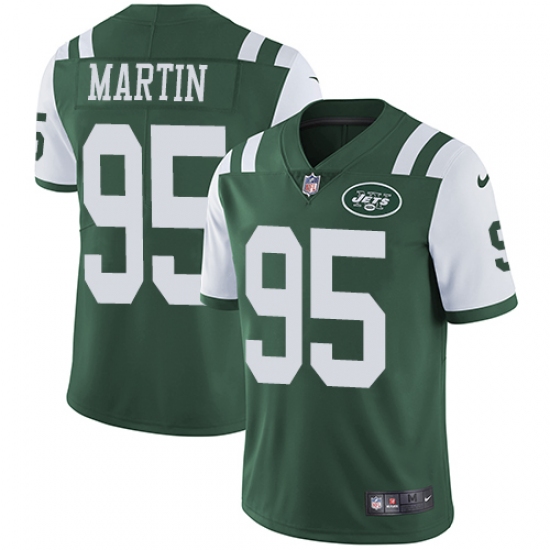 Men's Nike New York Jets #95 Josh Martin Green Team Color Vapor Untouchable Limited Player NFL Jersey - Ujersey