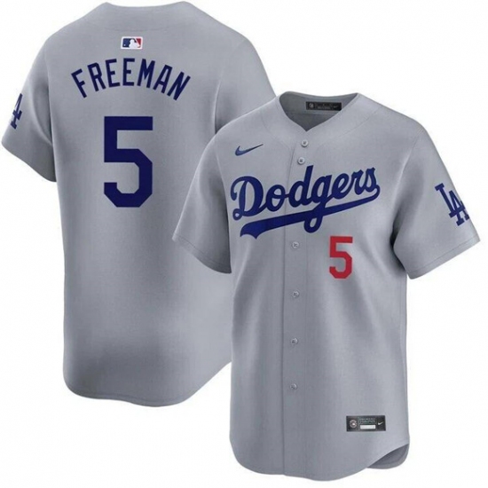 Men's Los Angeles Dodgers #5 Freddie Freeman Gray 2025 Limited Stitched Baseball Jersey - Ujersey