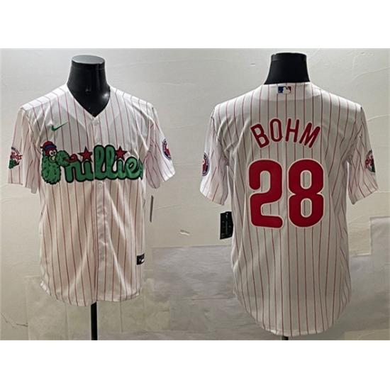 Men's Philadelphia Phillies #28 Alec Bohm White Phanatic Cool Base Stitched Jersey - Ujersey