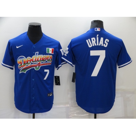 Men's Nike Los Angeles Dodgers #7 Julio Urias Blue Authentic Jersey - Ujersey
