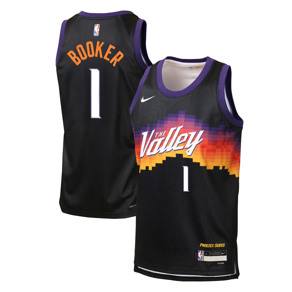 Youth Phoenix Suns Devin Booker Nike Black 2025/26 City Edition Swingman Jersey - Ujersey
