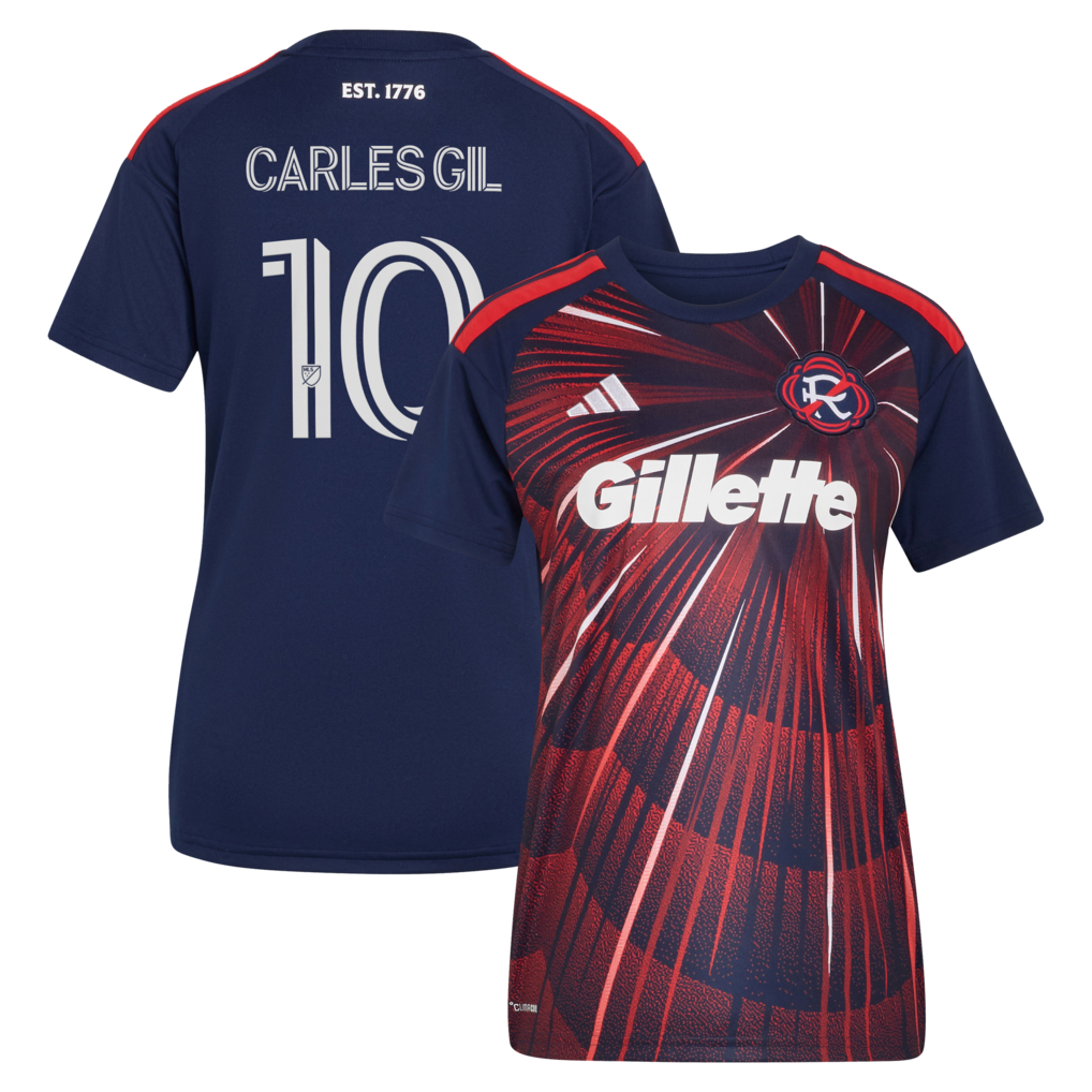 Women's New England Revolution Carles Gil adidas Blue 2026 Independence Day Replica Jersey - Ujersey