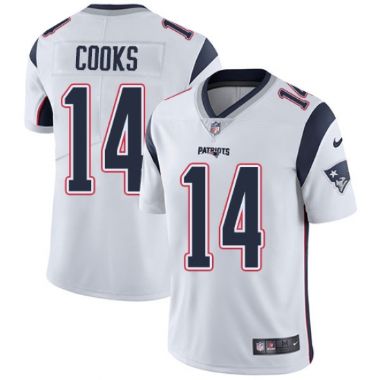 Youth Nike New England Patriots #14 Brandin Cooks White Vapor Untouchable Limited Player NFL Jersey - Ujersey