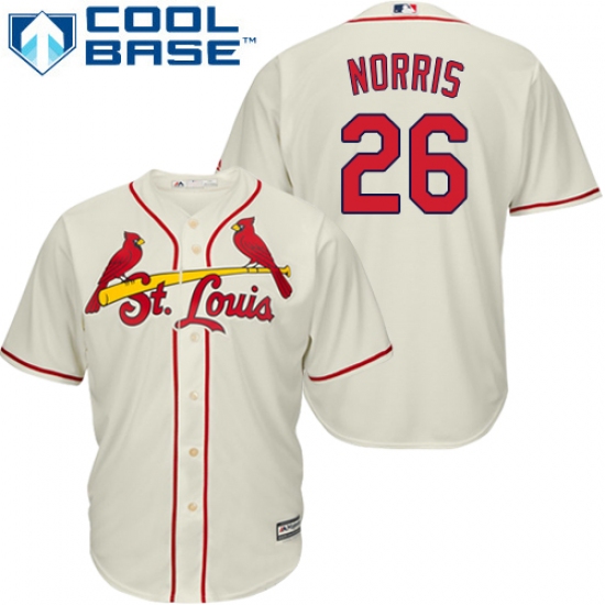 Men's Majestic St. Louis Cardinals #26 Bud Norris Replica Cream Alternate Cool Base MLB Jersey - Ujersey