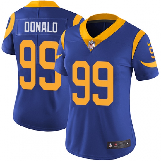 Women's Nike Los Angeles Rams #99 Aaron Donald Elite Royal Blue Alternate NFL Jersey - Ujersey