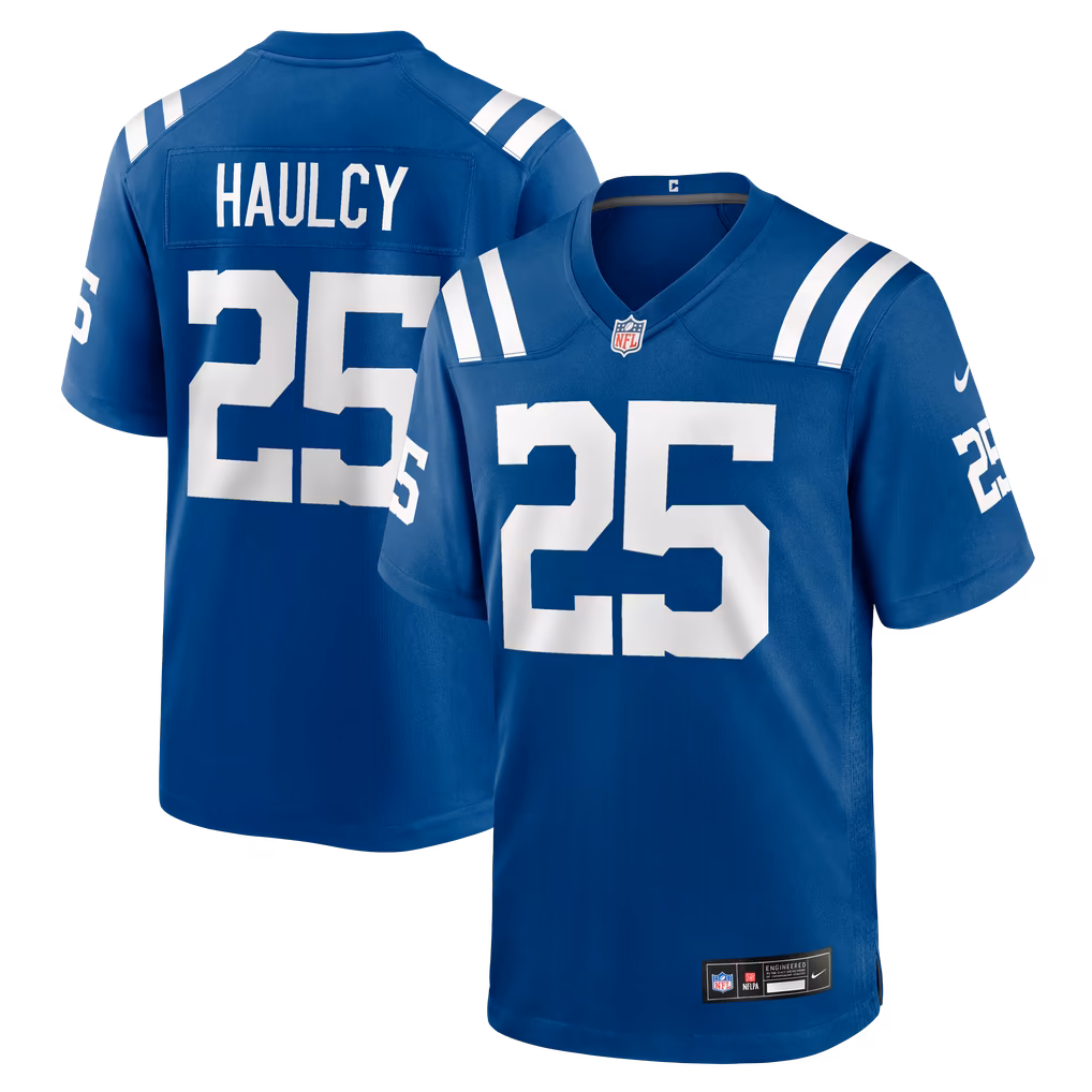 Men's Indianapolis Colts A.J. Haulcy Nike Royal Team Game Jersey - U-jersey