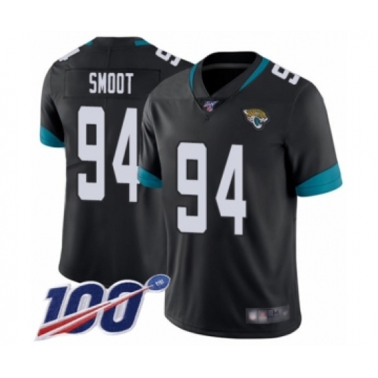 Men's Jacksonville Jaguars #94 Dawuane Smoot Black Team Color Vapor Untouchable Limited Player 100th Season Football Jersey - Ujersey