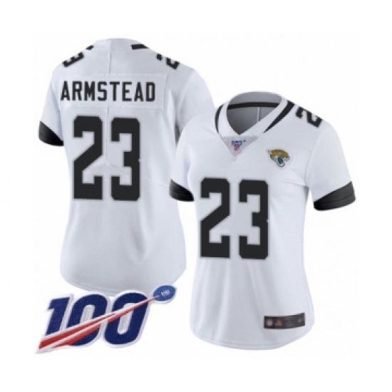 Women's Jacksonville Jaguars #23 Ryquell Armstead White Vapor Untouchable Limited Player 100th Season Football Jersey - Ujersey