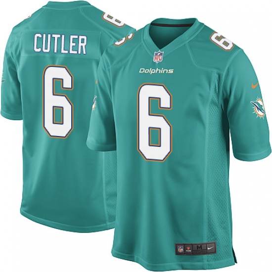 Men's Nike Miami Dolphins #6 Jay Cutler Game Aqua Green Team Color NFL Jersey - Ujersey