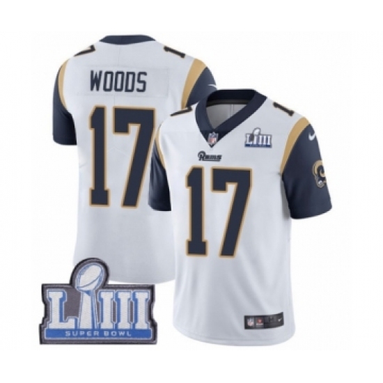 Men's Nike Los Angeles Rams #17 Robert Woods White Vapor Untouchable Limited Player Super Bowl LIII Bound NFL Jersey - Ujersey