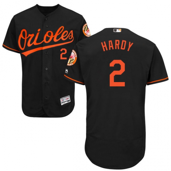 Men's Majestic Baltimore Orioles #2 J.J. Hardy Black Alternate Flex Base Authentic Collection MLB Jersey - Ujersey