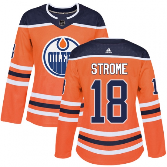 Women's Adidas Edmonton Oilers #18 Ryan Strome Authentic Orange Home NHL Jersey - Ujersey