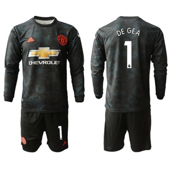 Manchester United #1 De Gea Third Long Sleeves Soccer Club Jersey