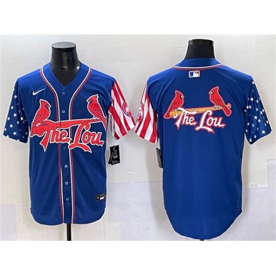 Men's St. Louis Cardinals Team Big Logo Royal Independence Day Vapor Premier Limited Stitched Baseball Jerseys - Ujersey
