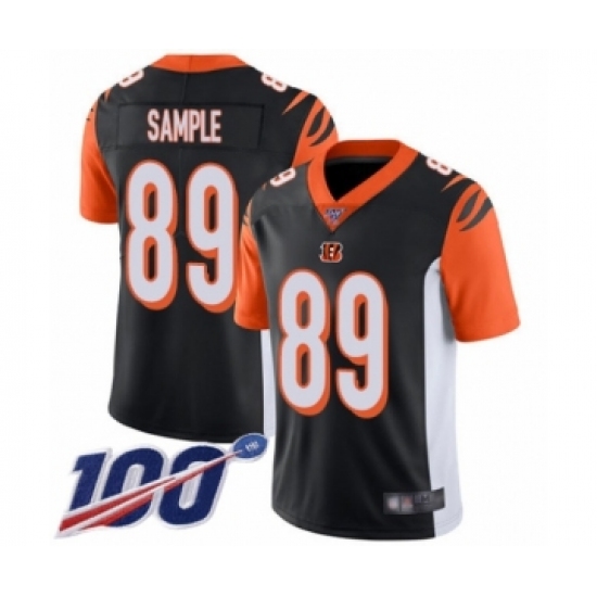 Men's Cincinnati Bengals #89 Drew Sample Black Team Color Vapor Untouchable Limited Player 100th Season Football Jersey - Ujersey