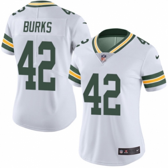 Women's Nike Green Bay Packers #42 Oren Burks White Vapor Untouchable Limited Player NFL Jersey - Ujersey