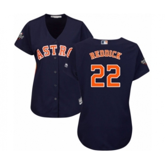 Women's Houston Astros #22 Josh Reddick Authentic Navy Blue Alternate Cool Base 2019 World Series Bound Baseball Jersey - Ujersey