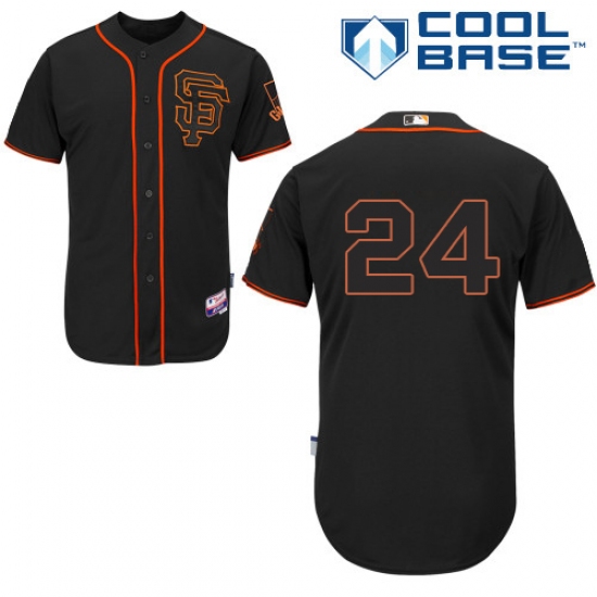 Men's Majestic San Francisco Giants #24 Willie Mays Replica Black Alternate Cool Base MLB Jersey - Ujersey