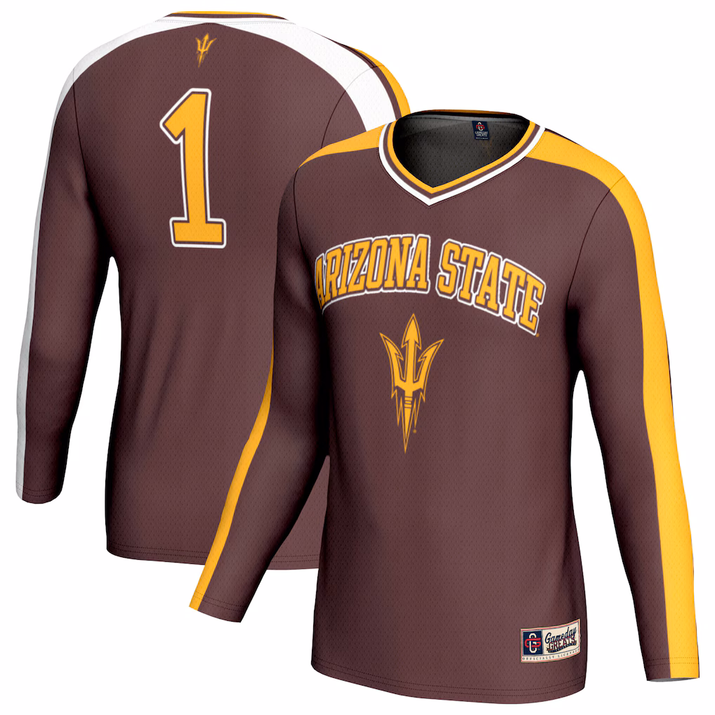 Unisex GameDay Greats Maroon #1 Arizona State Sun Devils Lightweight Collegiate Volleyball Fashion Jersey