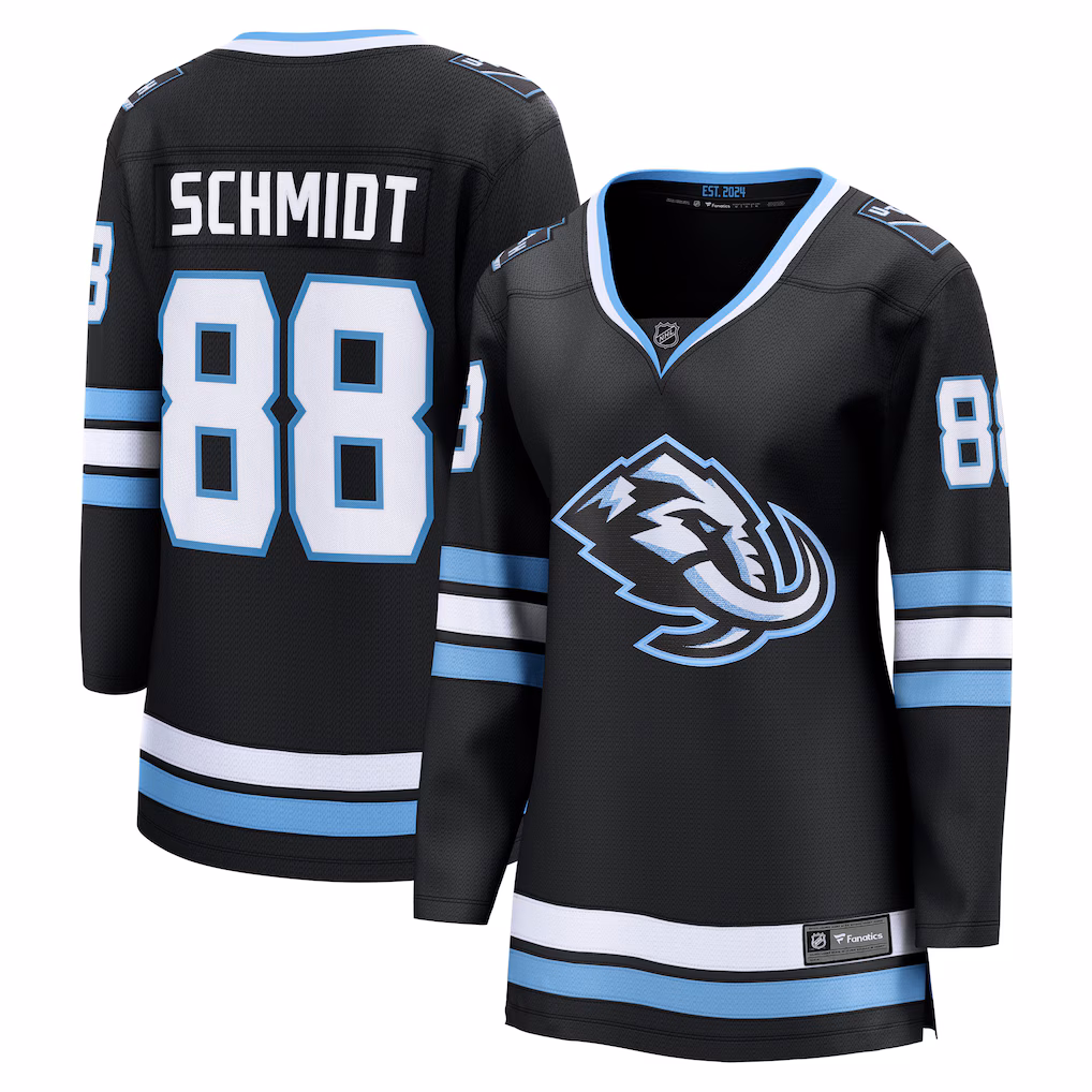Women's Utah Mammoth Nate Schmidt Fanatics Black Home Breakaway Player Jersey - ujerseystore