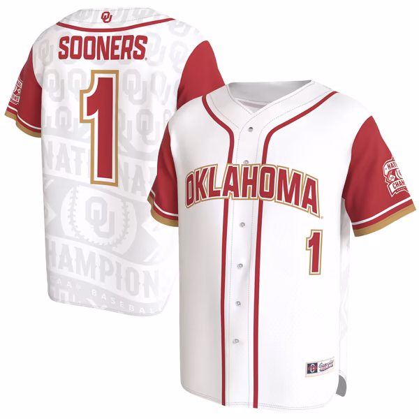 Youth GameDay Greats White Oklahoma Sooners 2026 NCAA Baseball Men's College World Series Champions Lightweight Jersey - Ujersey