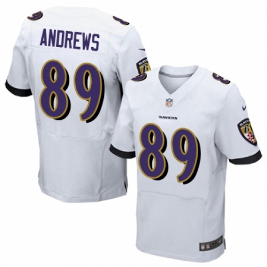 Men's Nike Baltimore Ravens #89 Mark Andrews Elite White NFL Jersey - Ujersey