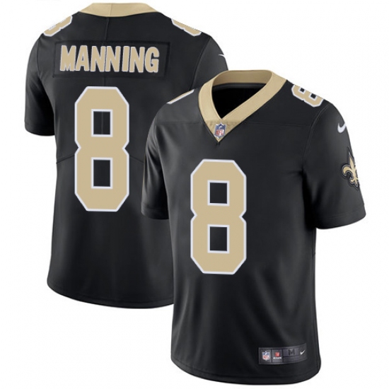 Youth Nike New Orleans Saints #8 Archie Manning Black Team Color Vapor Untouchable Limited Player NFL Jersey - Ujersey