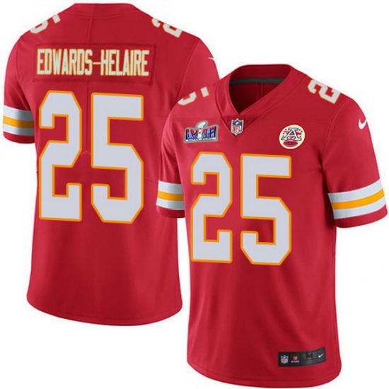 Youth Kansas City Chiefs #25 Clyde Edwards Helaire Red 2023 F U S E Vapor Untouchable Limited Stitched 2024 Super Bowl LVIII Jersey - Ujersey