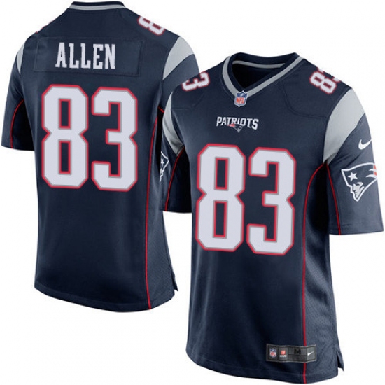 Men's Nike New England Patriots #83 Dwayne Allen Game Navy Blue Team Color NFL Jersey - Ujersey