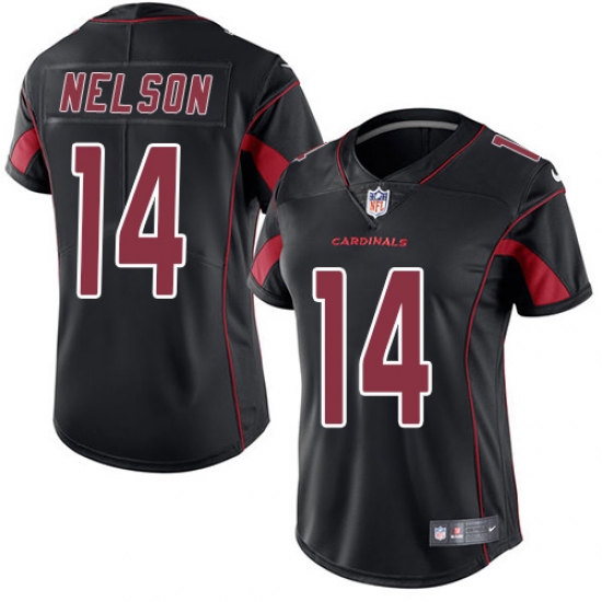 Women's Nike Arizona Cardinals #14 J.J. Nelson Limited Black Rush Vapor Untouchable NFL Jersey - Ujersey