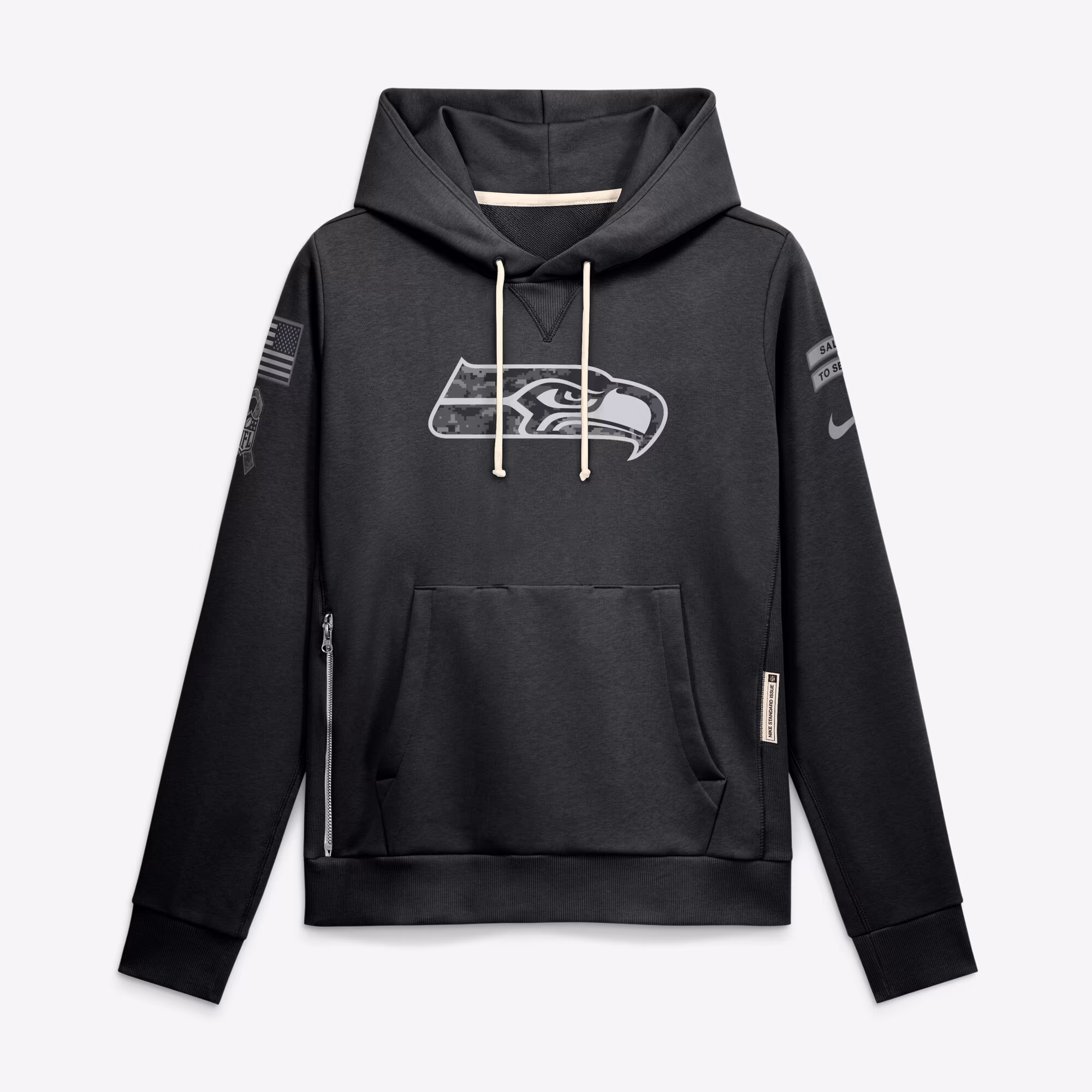 Women's Seattle Seahawks  Nike Black 2026 Salute to Service Sideline Dri-FIT Pullover Hoodie - Ujersey