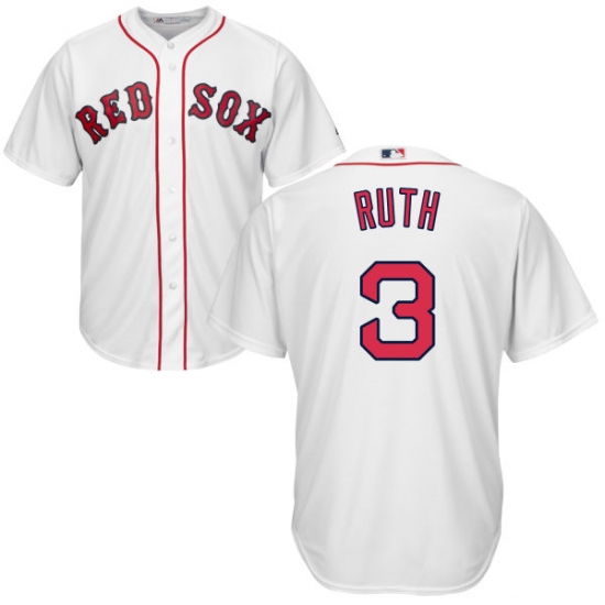 Youth Majestic Boston Red Sox #3 Babe Ruth Authentic White Home Cool Base MLB Jersey - Ujersey
