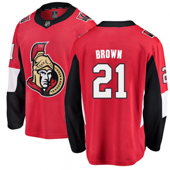 Men's Ottawa Senators #21 Logan Brown Fanatics Branded Red Home Breakaway NHL Jersey - Ujersey