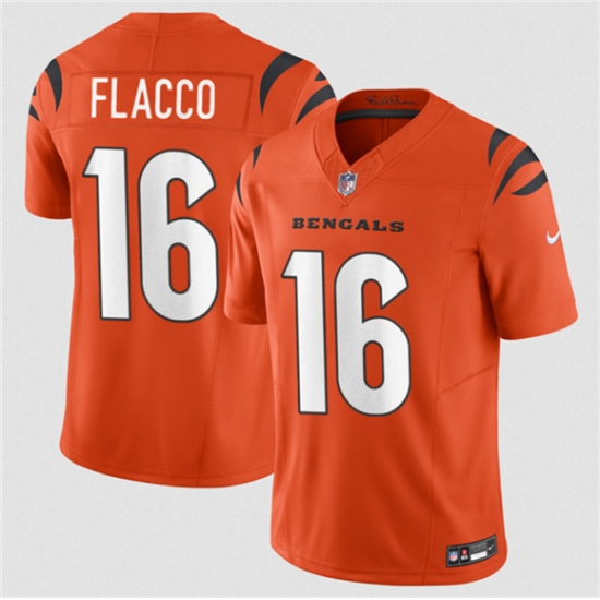 Men's Cincinnati Bengals #16 Joe Flacco Orange 2025 F.U.S.E. Vapor Untouchable Limited Football Stitched Jersey - Ujersey
