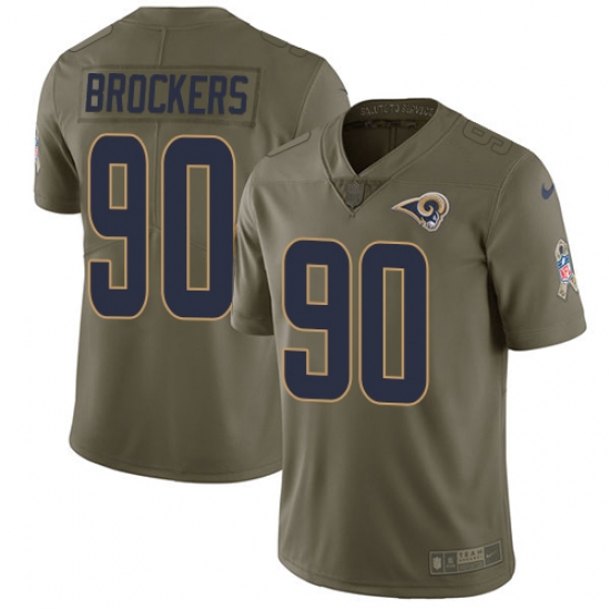 Men's Nike Los Angeles Rams #90 Michael Brockers Limited Olive 2017 Salute to Service NFL Jersey - Ujersey