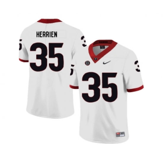 Georgia Bulldogs 35 Brian Herrien White Nike College Football Jersey - Ujersey