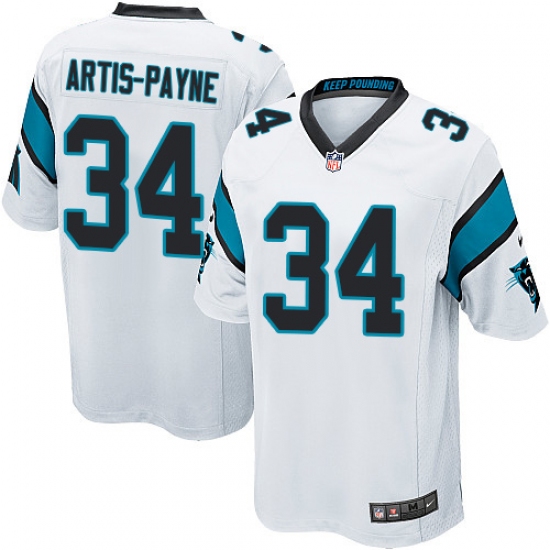 Men's Nike Carolina Panthers #34 Cameron Artis-Payne Game White NFL Jersey - Ujersey