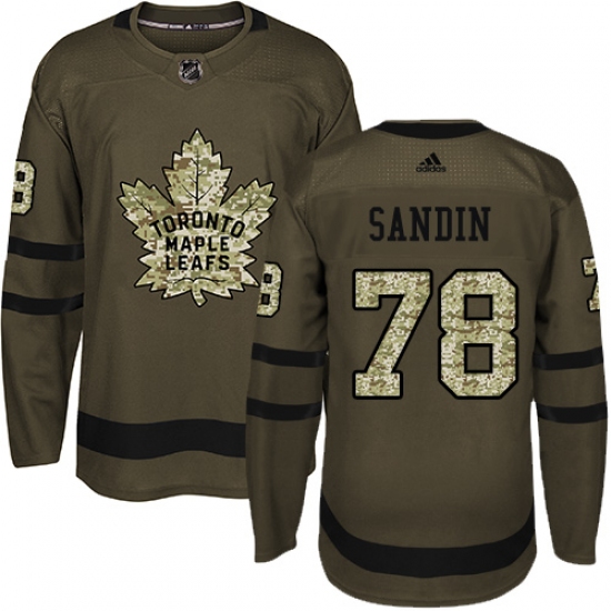 Men's Adidas Toronto Maple Leafs #78 Rasmus Sandin Authentic White Away NHL Jersey - Ujersey