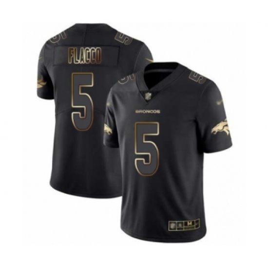 Men's Denver Broncos #5 Joe Flacco Black Gold Vapor Untouchable Limited Football Jersey - Ujersey