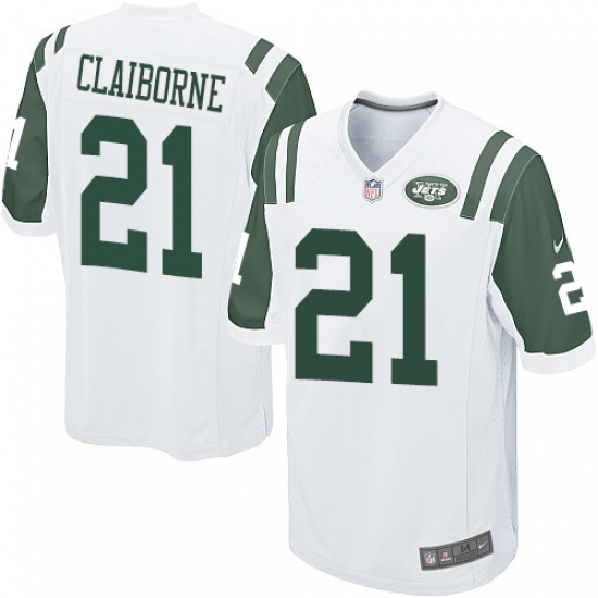 Men's Nike New York Jets #21 Morris Claiborne Game White NFL Jersey - Ujersey