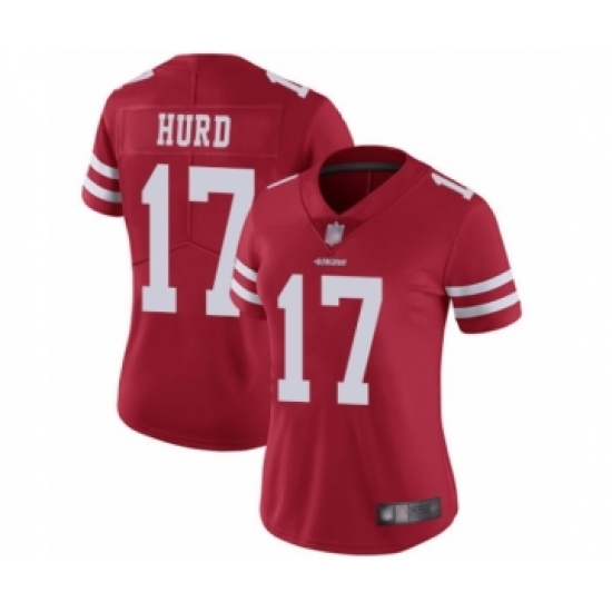 Women's San Francisco 49ers #17 Jalen Hurd Red Team Color Vapor Untouchable Limited Player Football Jersey - Ujersey